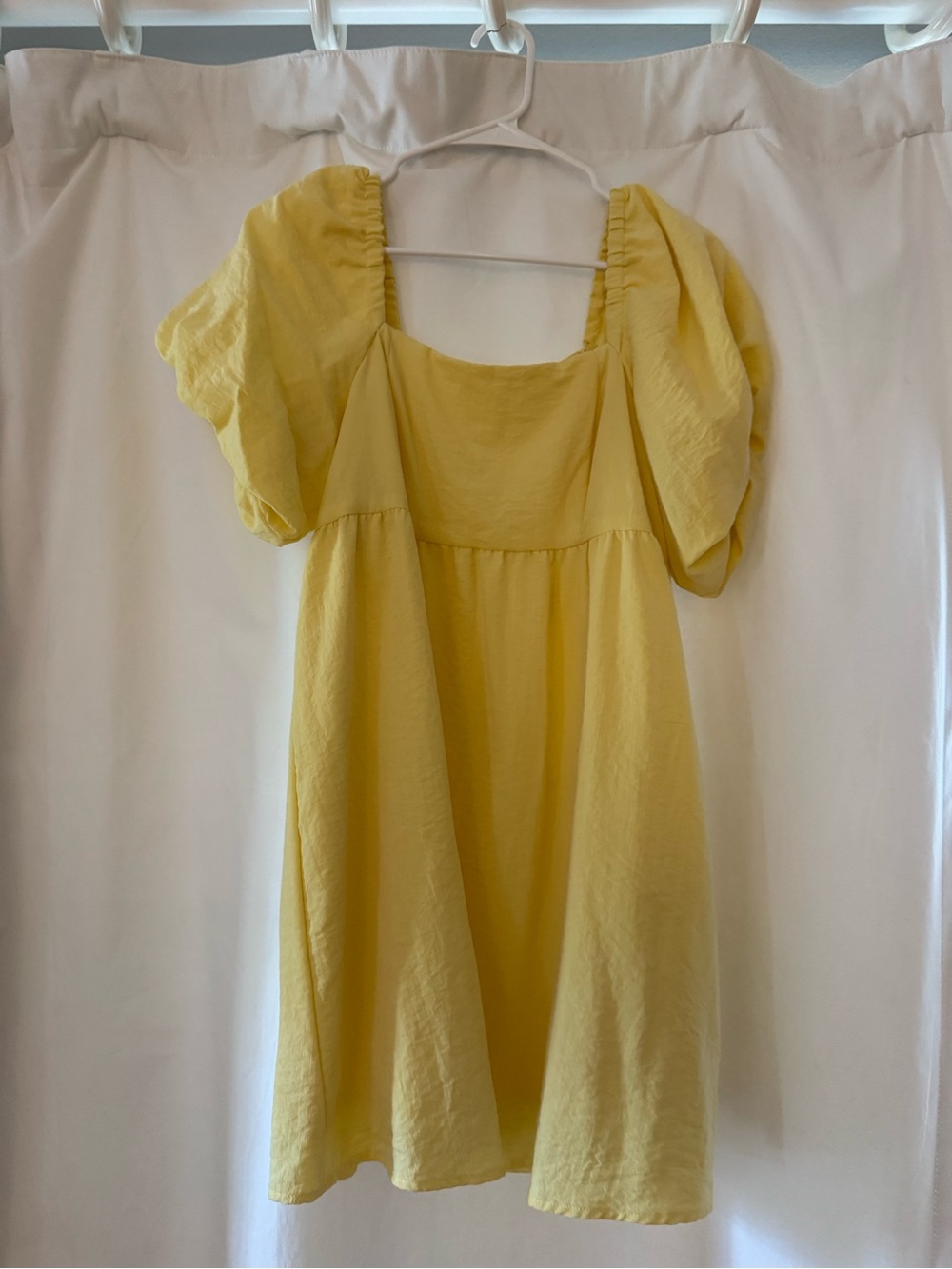 bp Yellow Puff-Sleeve Mini Dress